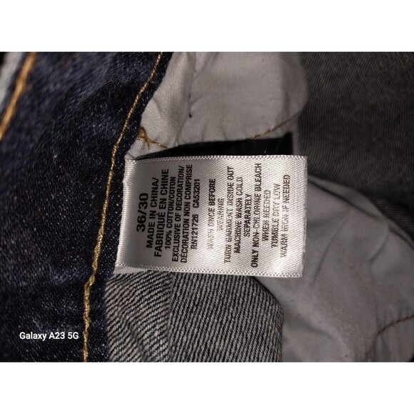 Aeropostale Jeans Men's 36x30 Blue Dark Wash Straight Leg Jeans (38x28) Hemmed - Picture 7 of 7